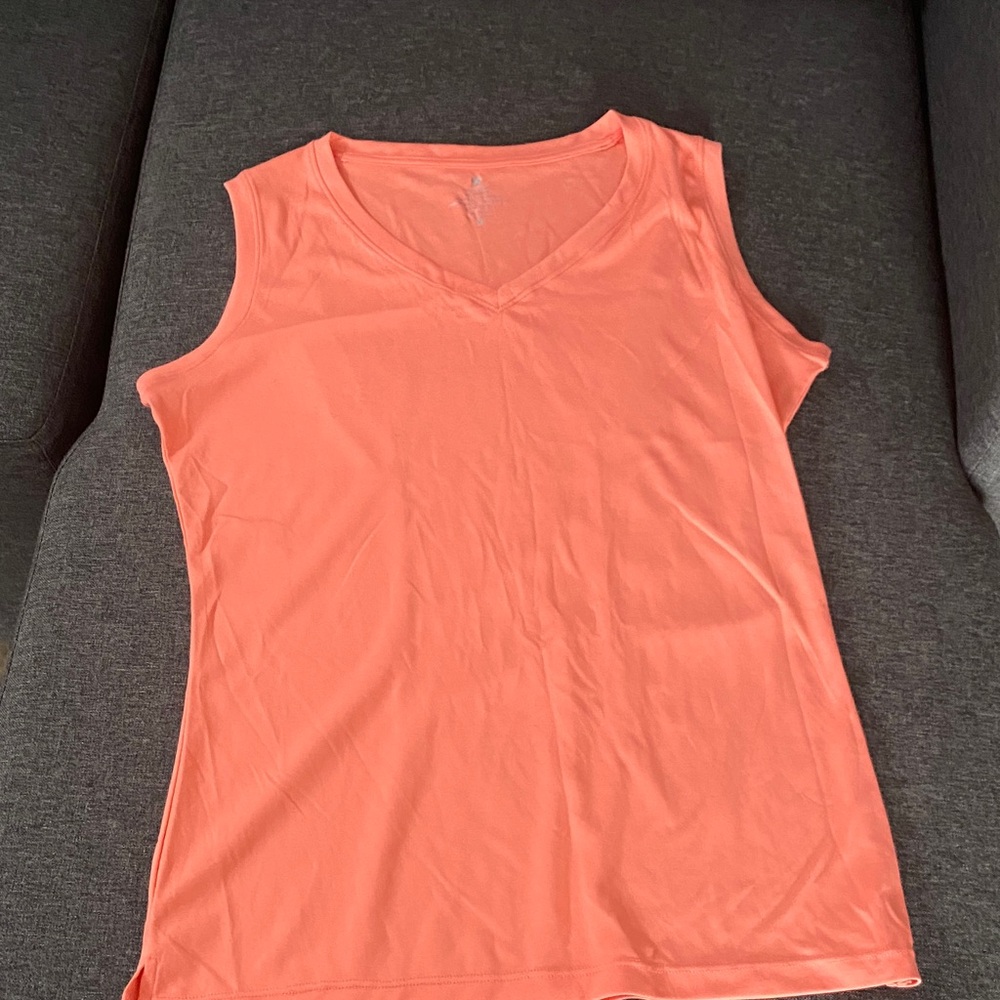 Vibrant Coral Sleeveless Tank Top